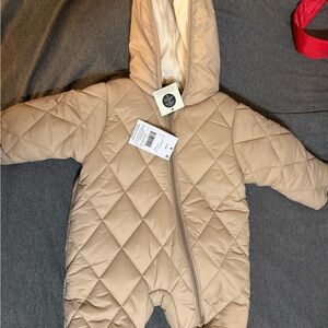 George Quilted Beige Kids Footie
